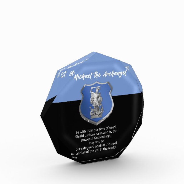 St. Michael Archangel Prayer Thinking of You Acrylic Award (Left)