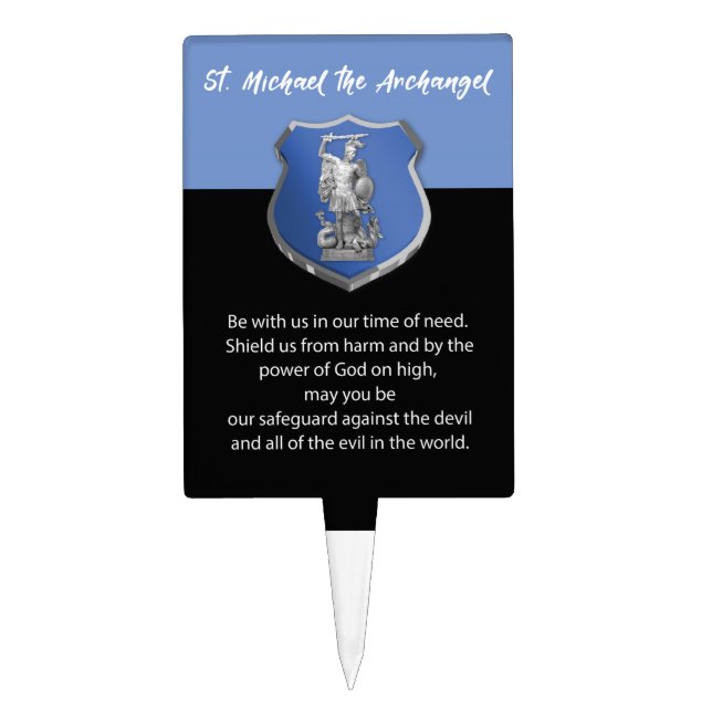 St. Michael Archangel Prayer Thinking of You Cake Topper (Front)