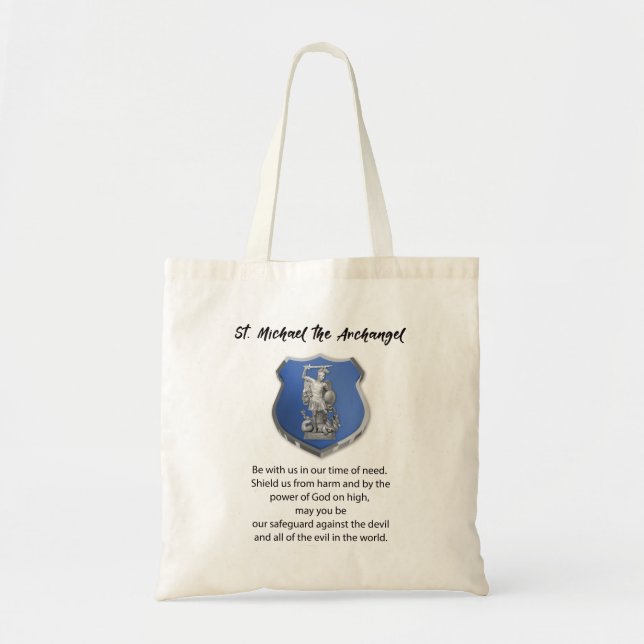 St. Michael Archangel Prayer Thinking of You Tote Bag (Front)