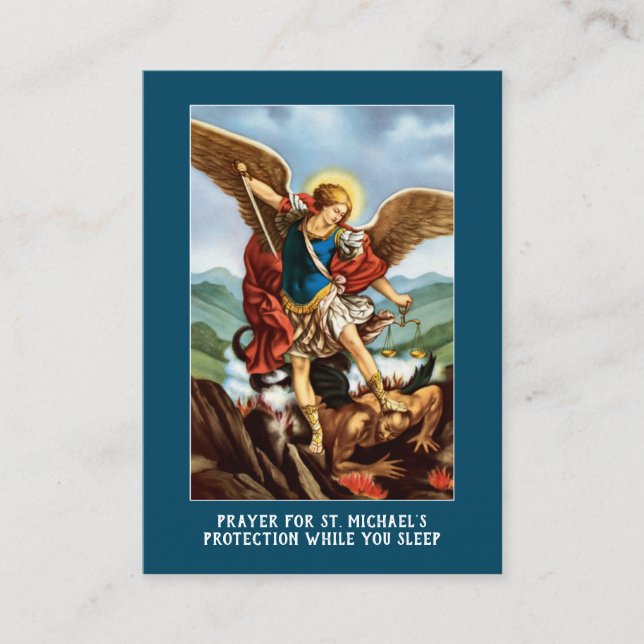 St. Michael Archangel Protection Catholic Prayer Enclosure Card (Front)