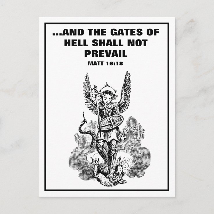 St. MICHAEL ARCHANGEL SCRIPTURE BIBLE VERSE Postcard | Zazzle