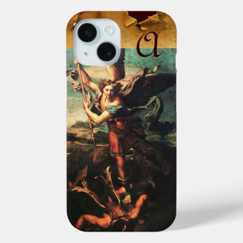 St MICHAEL ARCHANGEL VANGUISHING SATAN Monogram iPhone 15 Case