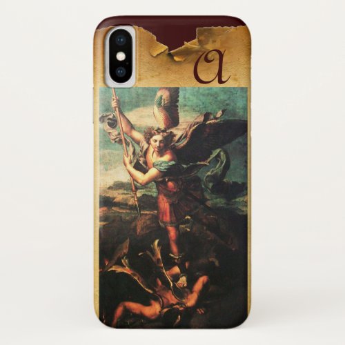 St MICHAEL ARCHANGEL VANGUISHING SATAN Monogram iPhone X Case