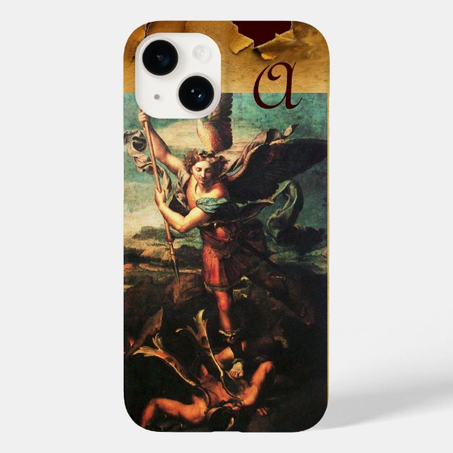 St MICHAEL ARCHANGEL VANGUISHING SATAN Monogram Case-Mate iPhone Case (Back)