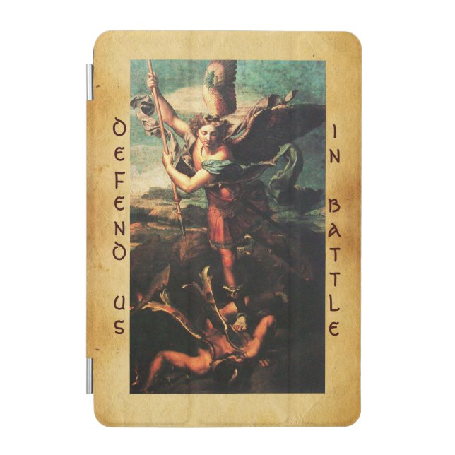 St MICHAEL ARCHANGEL VANGUISHING SATAN Monogram iPad Mini Cover (Front)