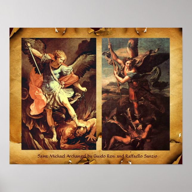 St MICHAEL ARCHANGEL VANGUISHING SATAN Poster (Front)