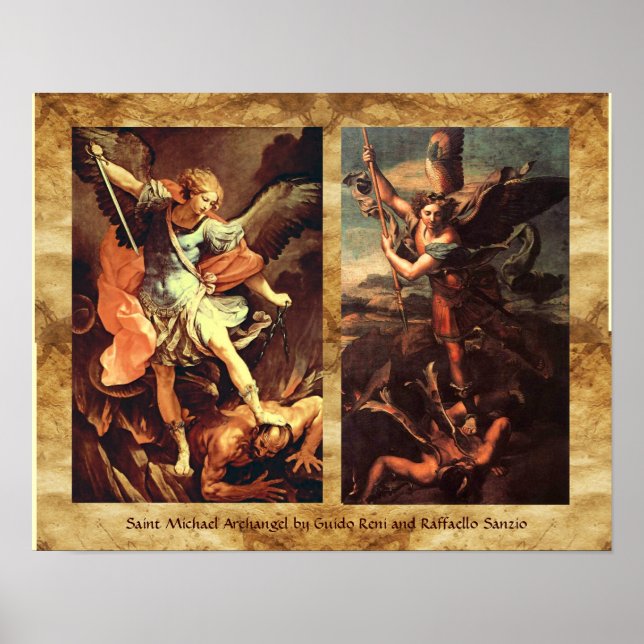 St MICHAEL ARCHANGEL VANGUISHING SATAN Poster (Front)