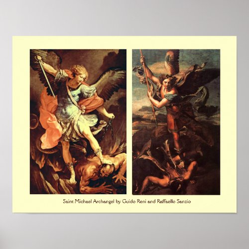 St MICHAEL ARCHANGEL VANGUISHING SATAN Poster