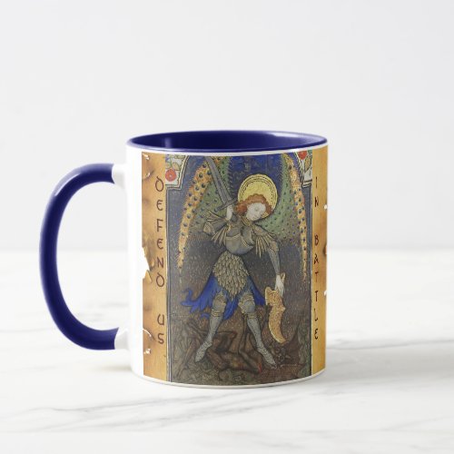 StMichael Archangel With Devil Monogram Parchment Mug