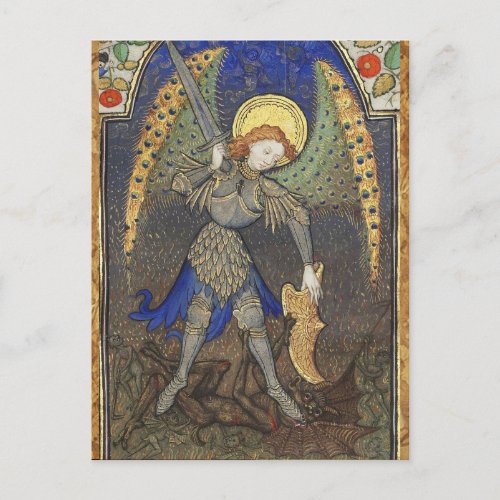 St MICHAEL ARCHANGEL WITH DEVIL Postcard