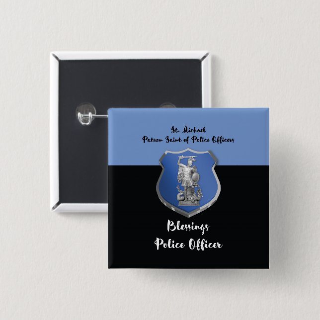 St. Michael Blessings to New Police Officer Button (Front & Back)