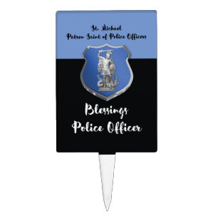 St. Michael Blessings to New Police Officer Cake Topper