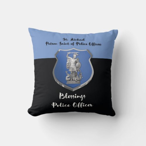 St Michael Blessings to New Police Officer Throw Pillow