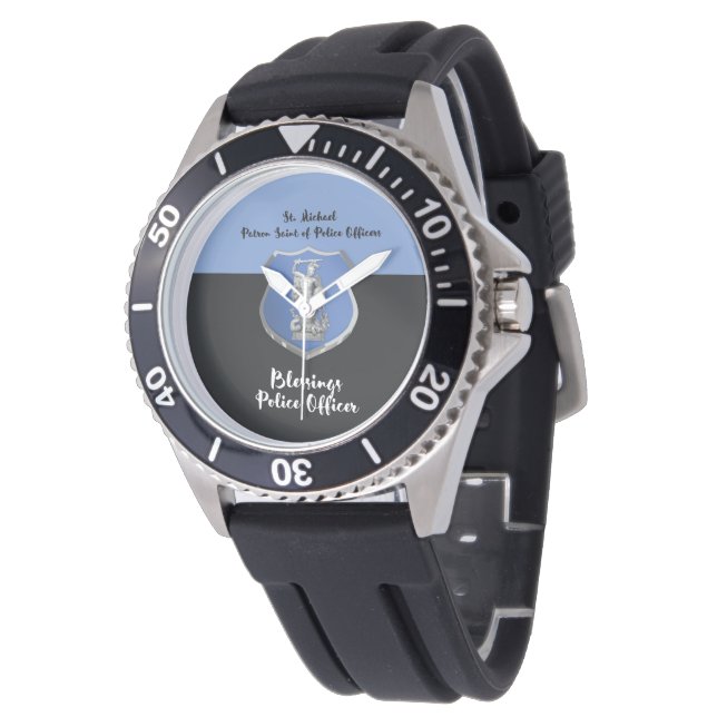 St. Michael Blessings to New Police Officer Watch (Angled)