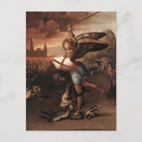 St Michael by Raphael Postcard