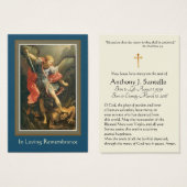 St. Michael Catholic Funeral Memorial Holy Card - (Front & Back)
