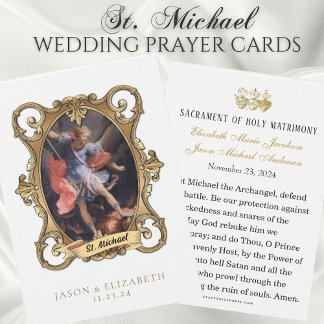 St. Michael Catholic Wedding Prayer Cards