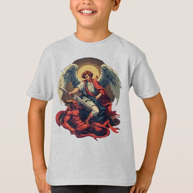 St Michael Defeating the Devil Kid's Tee Shirt (Front)