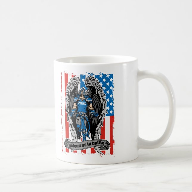 St. Michael Defend Us in Battle Police Coffee Mug (Right)