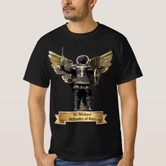 St. Michael Defender of Kiev, Ukraine T-Shirt (Front)