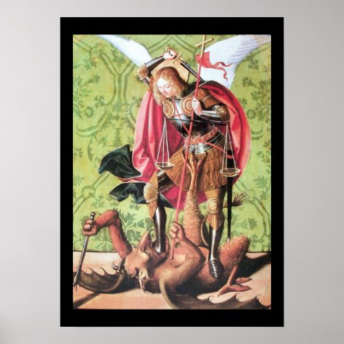 ST MICHAEL DRAGON AND JUSTICE POSTER