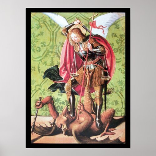 ST MICHAEL DRAGON AND JUSTICE POSTER