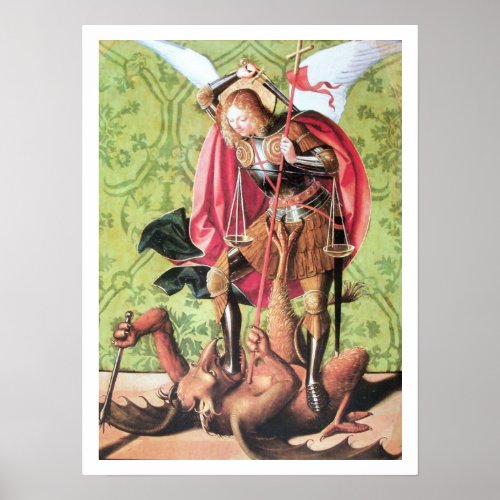 ST MICHAEL DRAGON AND JUSTICE POSTER