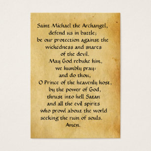 ST. MICHAEL ,DRAGON AND JUSTICE Prayer Card
