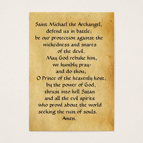 ST MICHAEL DRAGON AND JUSTICE Prayer Card