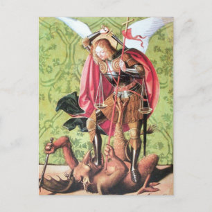 ST. MICHAEL ,DRAGON AND JUSTICE Prayer Card