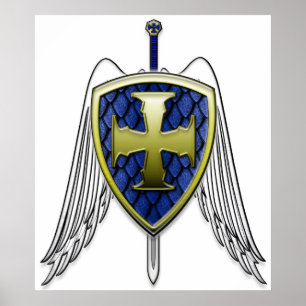 St Michael - Dragon Scale Shield Poster