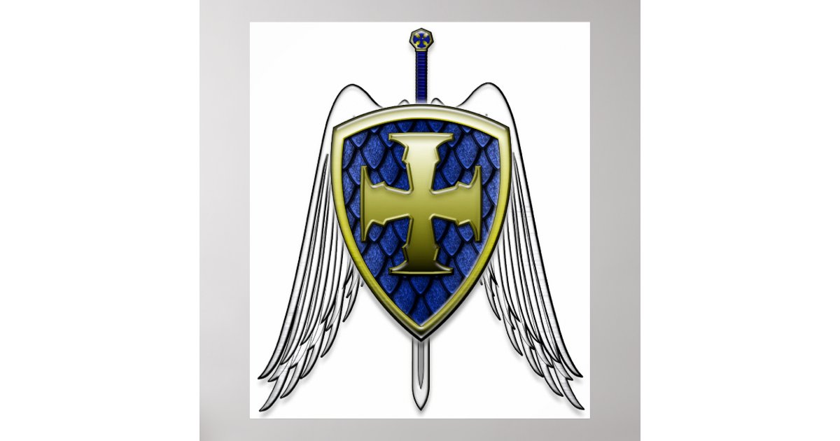 St Michael Dragon Scale Shield Poster