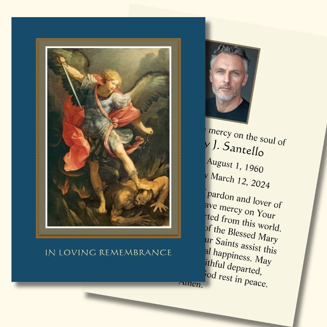 St. Michael Funeral Catholic Memorial Prayer Card (Creator Uploaded)