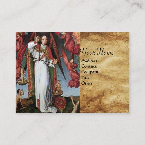 ST MICHAEL IN THE LAST JUDGEMENT BUSINESS CARD