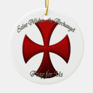 St Michael - Iron Cross Ceramic Ornament