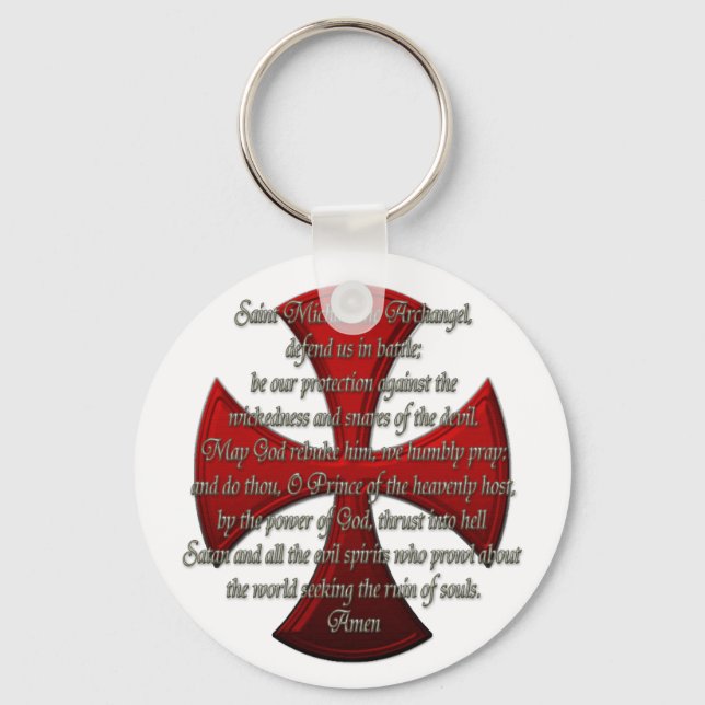 St Michael - Iron Cross Keychain (Front)