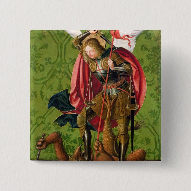 St. Michael Killing the Dragon Button (Front)