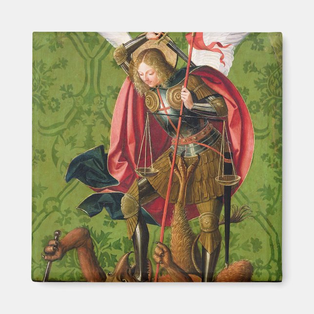 St. Michael Killing the Dragon Magnet (Front)