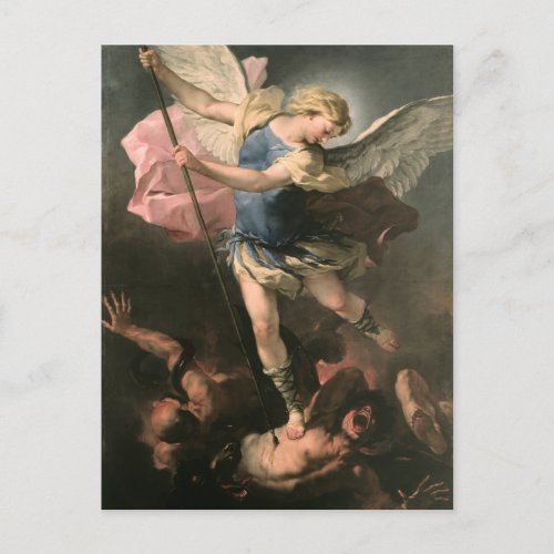 St Michael Luca Giordano Fa Presto Postcard