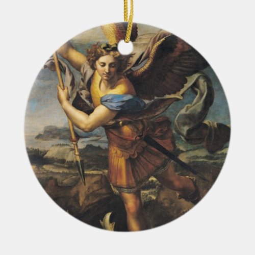 St Michael Overwhelming the Demon 1518 Ceramic Ornament