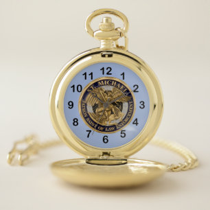 St. Michael Patron Saint of Law Enforcement Pocket Watch