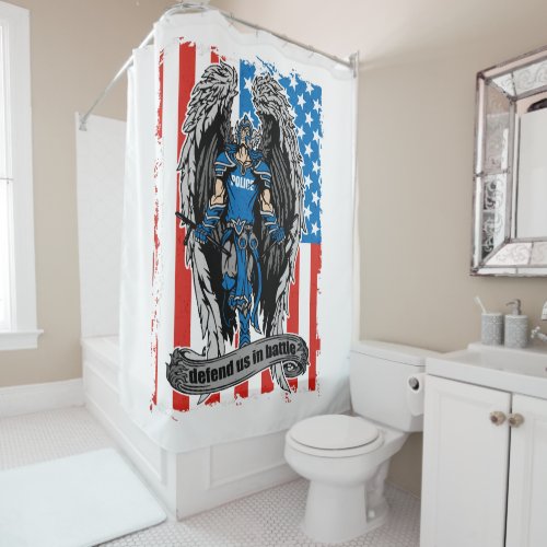 St Michael Police Defend Us in Battle Shower Curtain