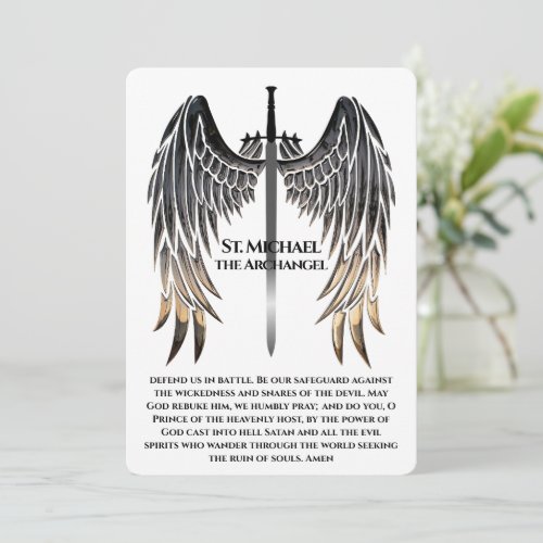 St Michael Prayer Card for Protection