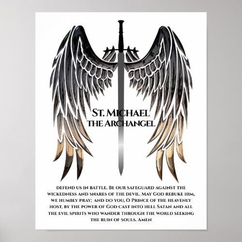 St Michael Prayer for Protection Poster