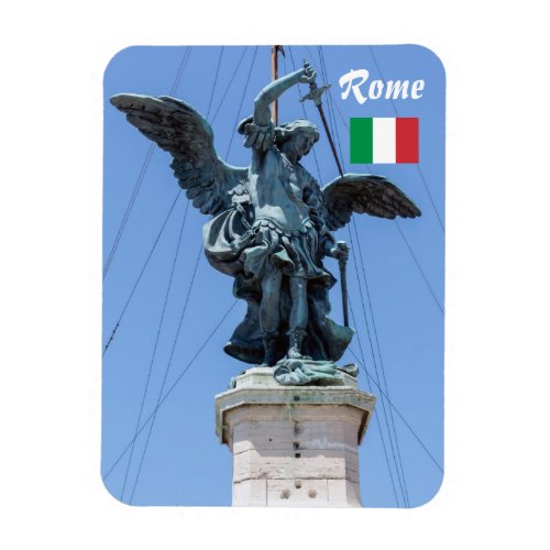 St Michael statue _ Castel SantAngelo top Rome Magnet
