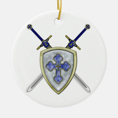 St Michael _ Swords and Shield Ceramic Ornament