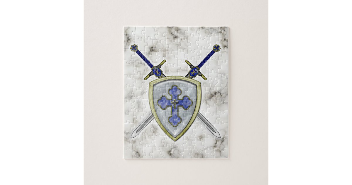 St Michael Swords and Shield Jigsaw Puzzle Zazzle