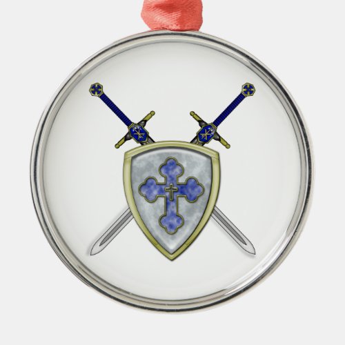 St Michael _ Swords and Shield Metal Ornament