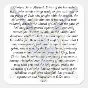 St Michael - Swords and Shield Square Sticker