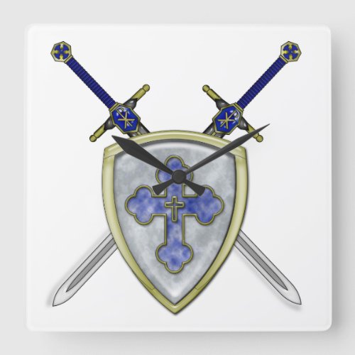 St Michael _ Swords and Shield Square Wall Clock